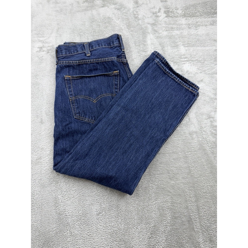 Levi's 501 Mens 40x30 Button Fly Original Fit Dark Wash Jean (Measured 36x28) - Picture 3 of 12
